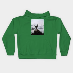 Wanderer above the sea of fog Kids Hoodie